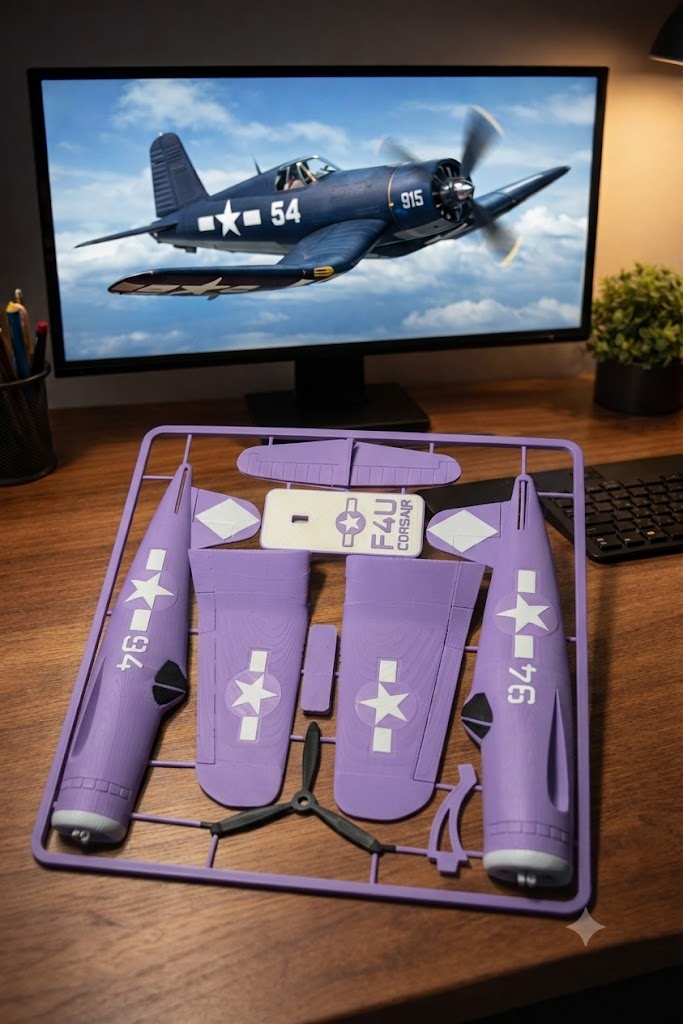 F4U Corsair 3D Printed Aircraft Model Kit – WWII Fighter Plane Edition