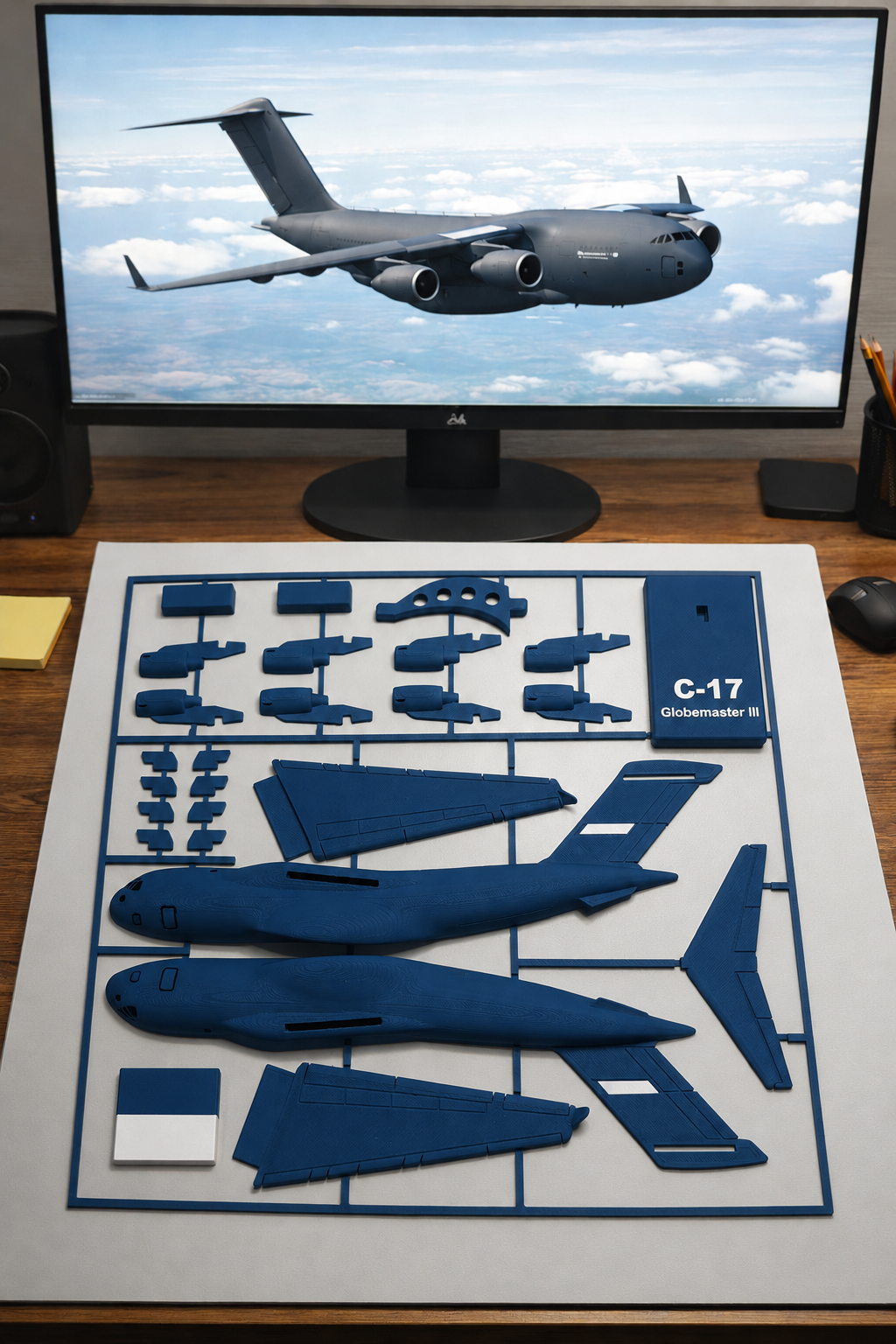C-17 Globemaster III 3D Printed Aircraft Model Kit – USAF Military Cargo Plane