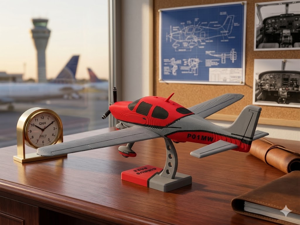 3D Printed Cirrus SR22 Model Kit DIY Aircraft Build Display