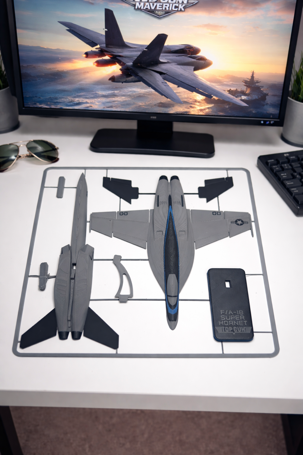 Top Gun F/A-18 Super Hornet 3D Printed Aircraft Model Kit – Maverick Inspired Jet Edition