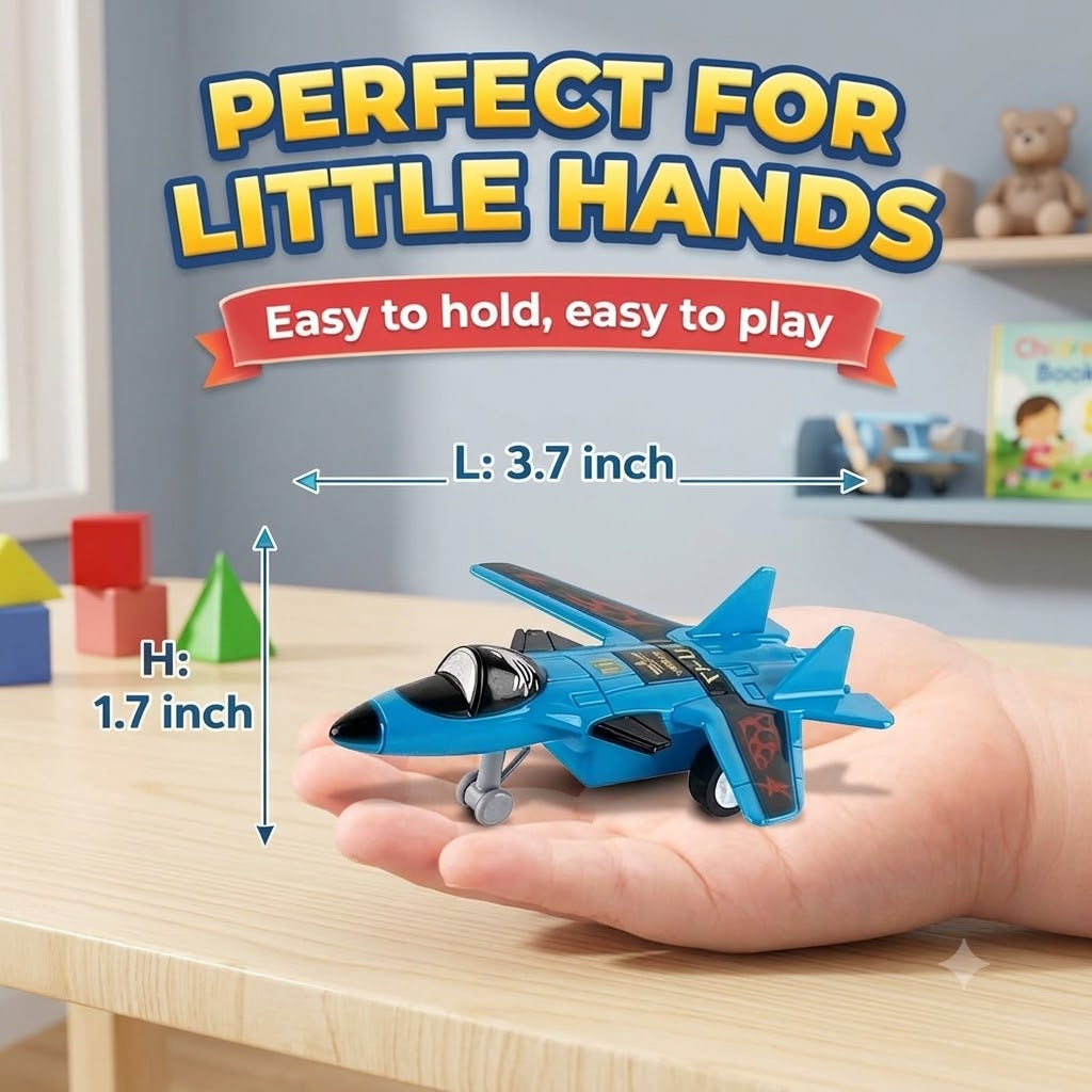 12 Pack Pull Back Airplane Toy Set – Fighter Jets, Helicopters & Aircraft