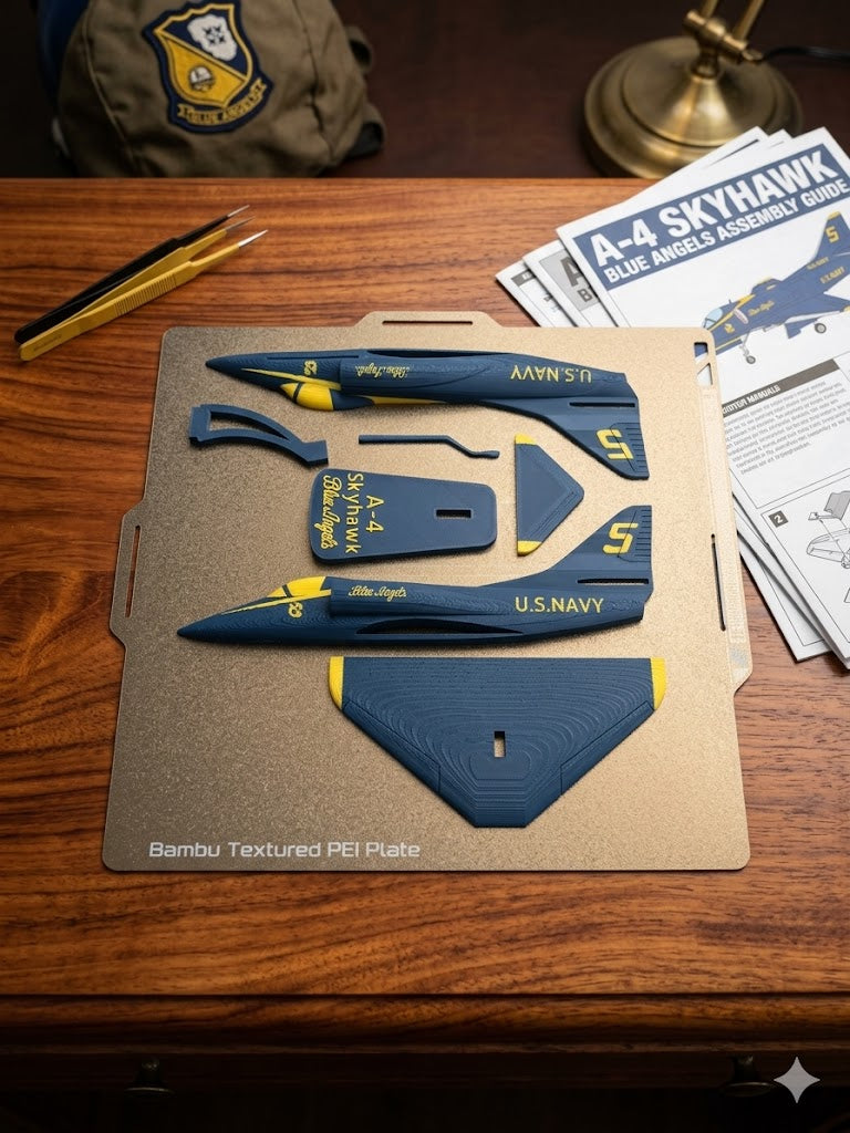 A-4 Skyhawk Blue Angels 3D Printed Aircraft Model – Loose Piece Display Jet Desk Decor