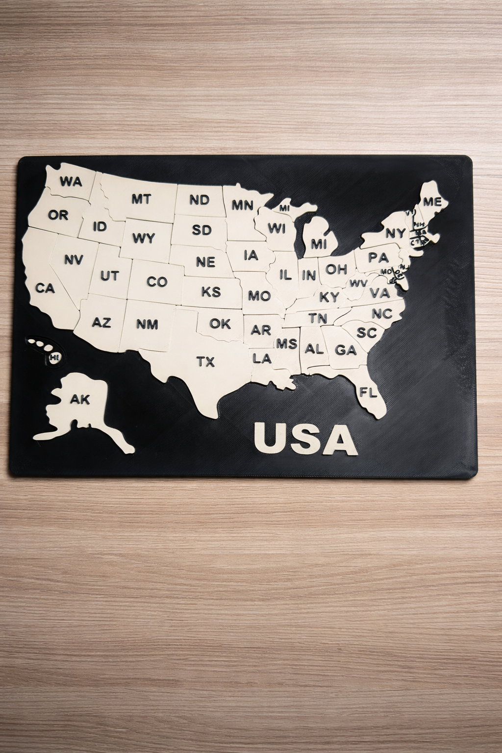 USA 50 State Puzzle Map USA 50 State Puzzle Map – 3D Printed Educational Geography Puzzle – United States Learning Board – Travel & Homeschool Activity