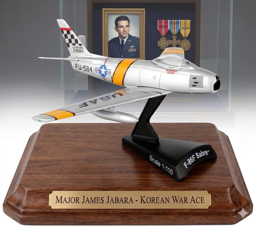 F-86 Sabre “MiG Mad Marine” Die-Cast Aircraft Model – 1:110 Scale Display Jet