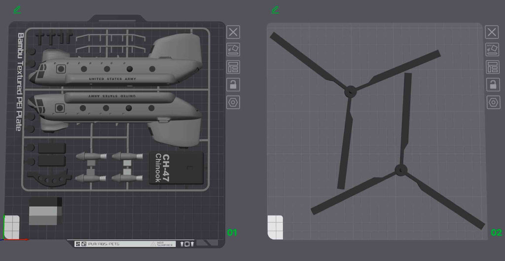 CH-47 Chinook Helicopter Loose Piece Display Model – 3D Printed Military Helicopter