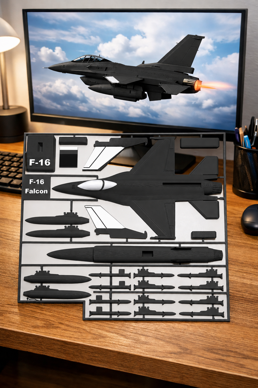 F-16 Falcon 3D Printed Model Kit F-16 Falcon 3D Printed Model Kit – Fighter Jet DIY Build – Military Aircraft Display – Aviation Desk Decor