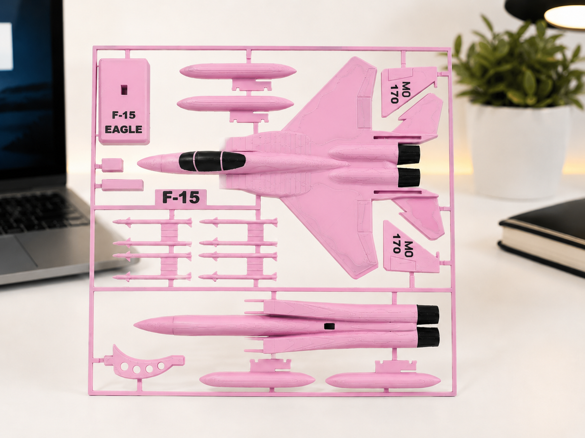 F-15 Eagle 3D Printed Aircraft Model Kit – White & Gray Fighter Jet Edition