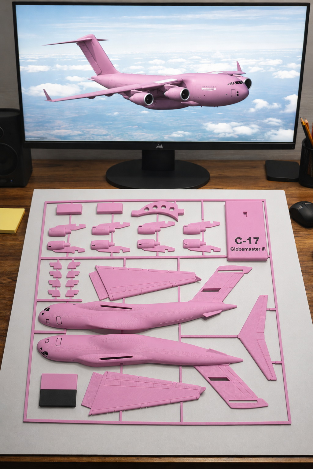 C-17 Globemaster III 3D Printed Aircraft Model Kit – USAF Military Cargo Plane