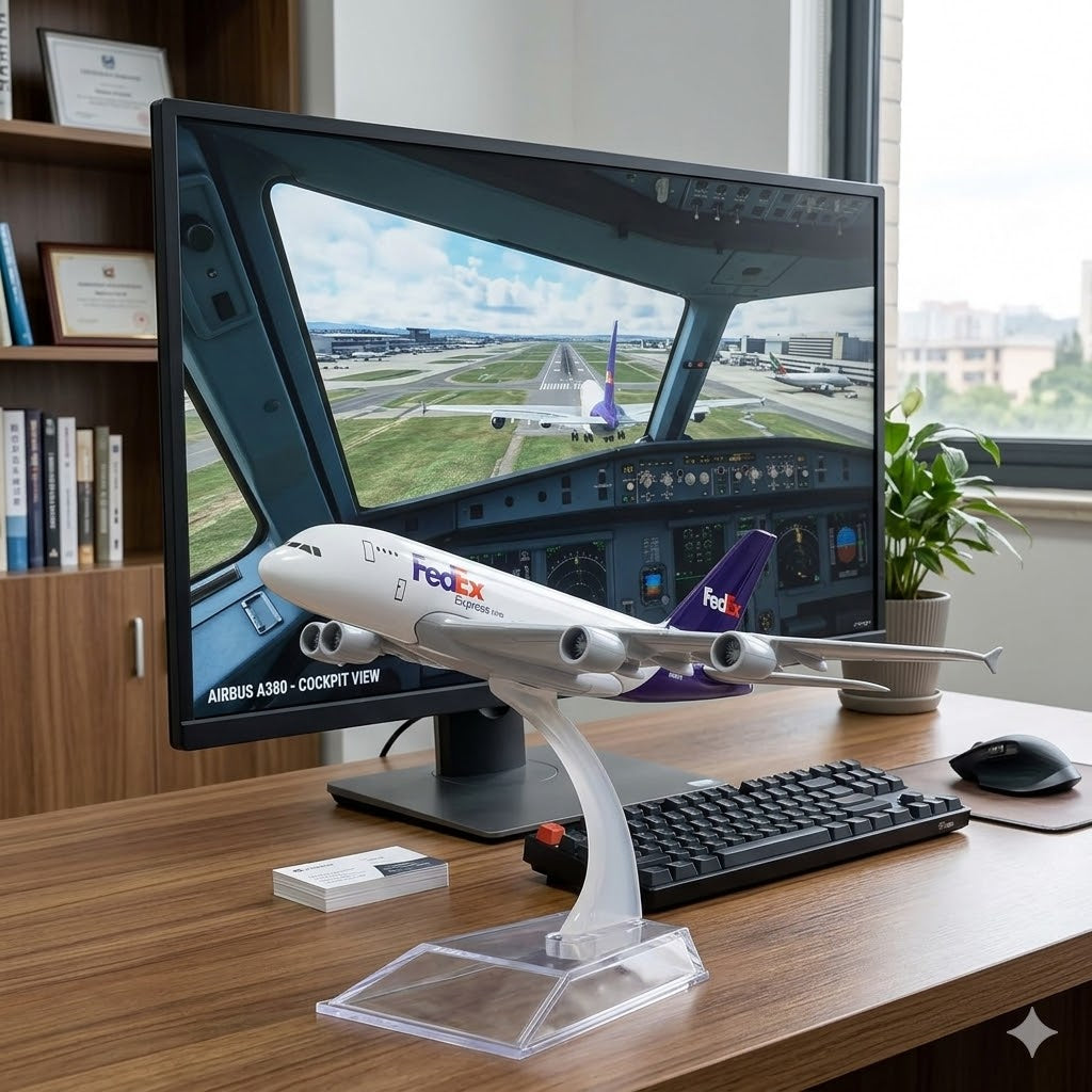 FedEx Airbus A380 Die-Cast Aircraft Model – 1:400 Scale Cargo Display Plane