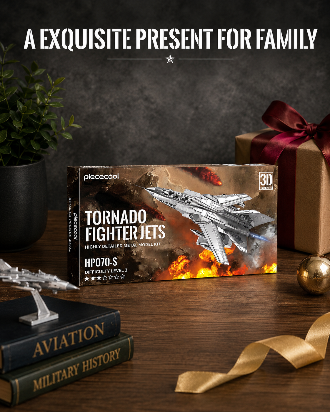 Piececool Tornado Fighter Jet 3D Metal Model Kit