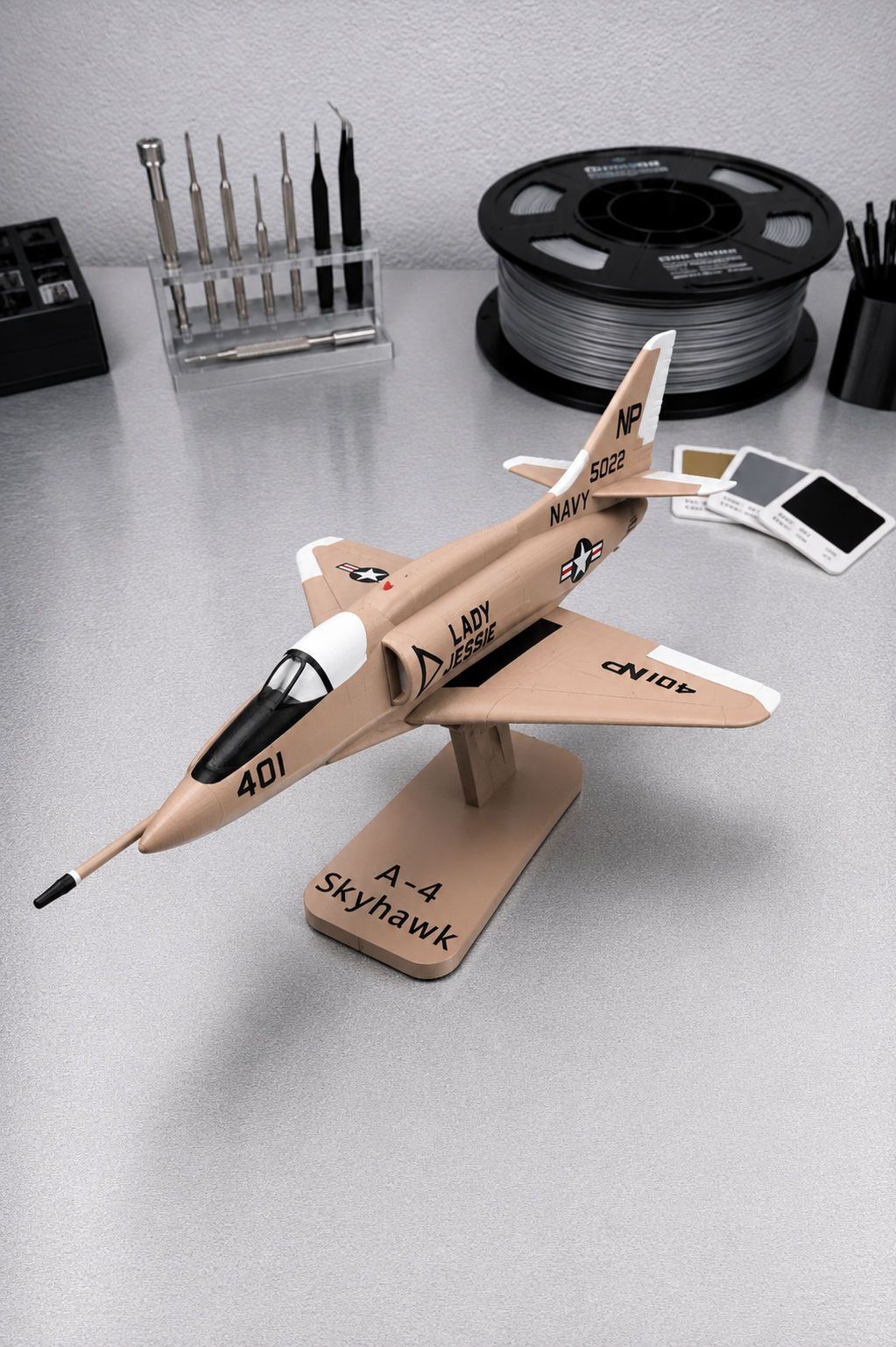 A-4 Skyhawk Loose Piece Display Model – 3D Printed Navy Jet Aircraft Decor