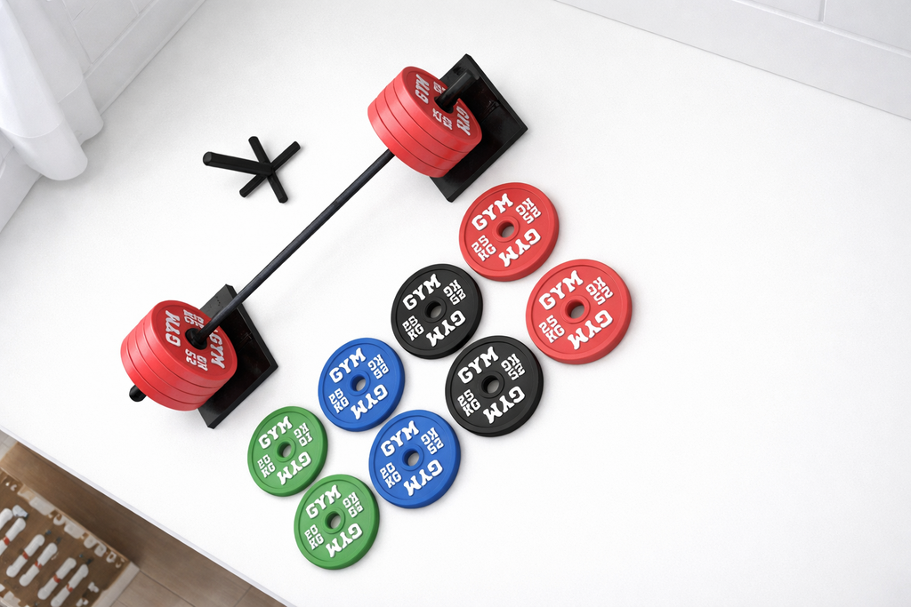 Mini Barbell & Weight Plate Set – Gym Desk Decor – 3D Printed Fitness Display