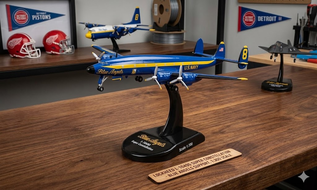 Blue Angels C-121J “Super Constellation” Die-Cast Aircraft Model – 1/300 Scale Display Plane