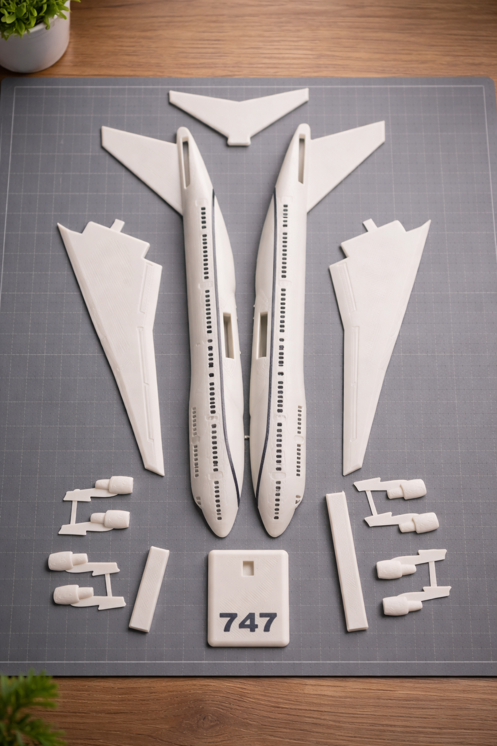 Boeing 747 Jumbo Jet 3D Printed Aircraft Model Kit – Commercial Airliner