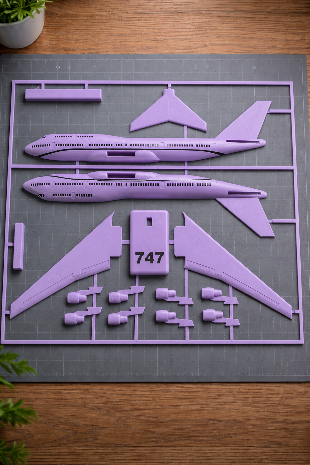 Boeing 747 Jumbo Jet 3D Printed Aircraft Model Kit – Commercial Airliner