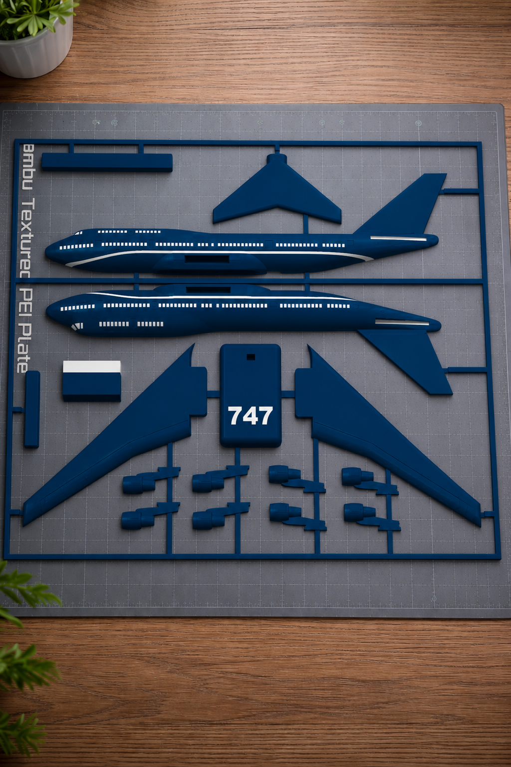 Boeing 747 Jumbo Jet 3D Printed Aircraft Model Kit – Commercial Airliner