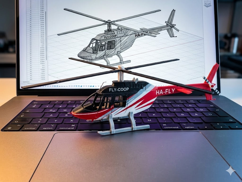 Bell 206B JetRanger 3D Printed Helicopter Model Kit