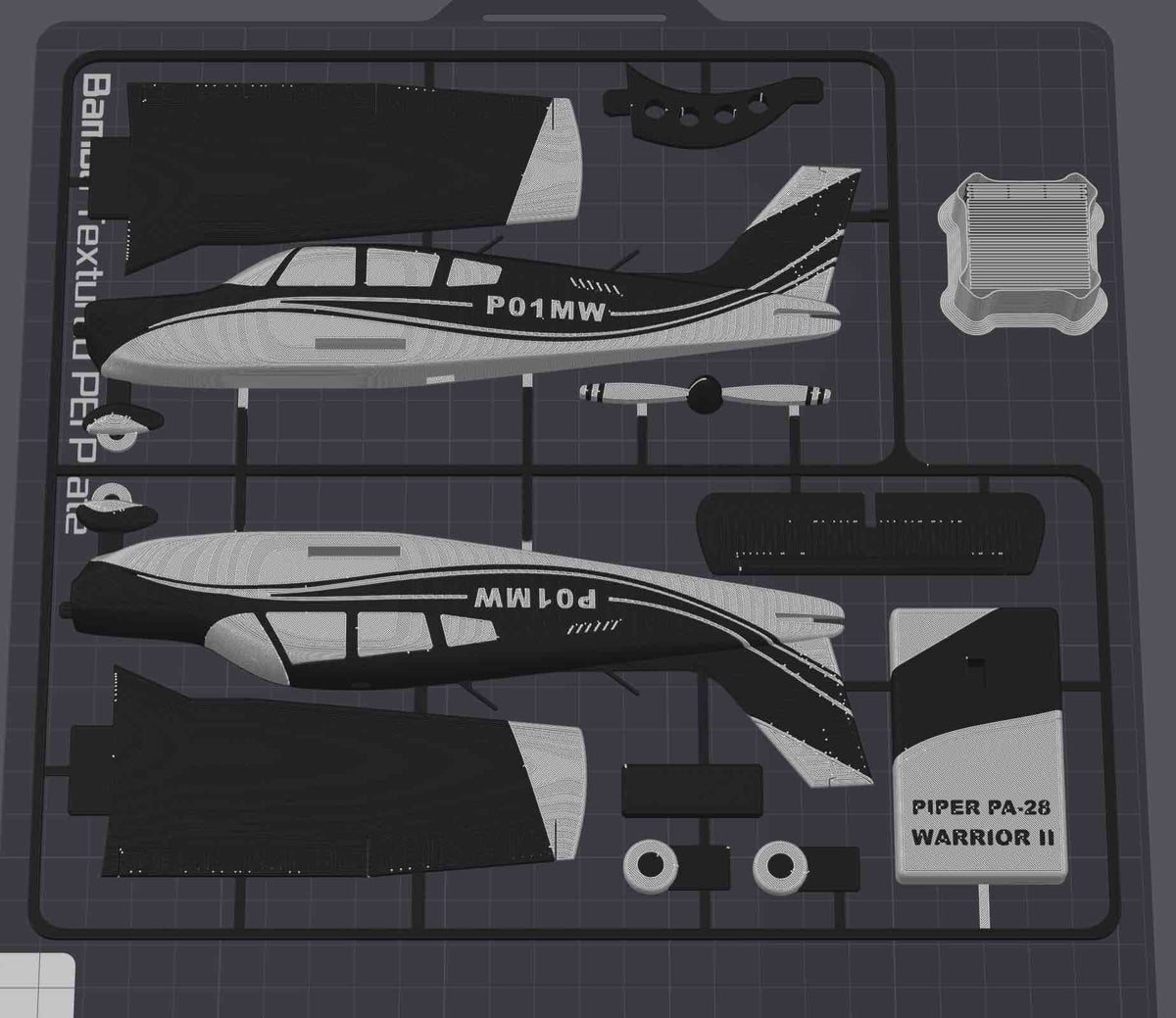 Piper PA-28 Warrior II 3D Printed Model Kit – Multiple Colors Available