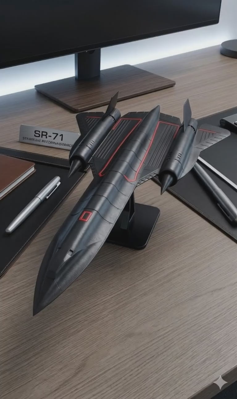 SR-71 Blackbird 3D Printed Display Model – Strategic Reconnaissance Aircraft Desk Decor