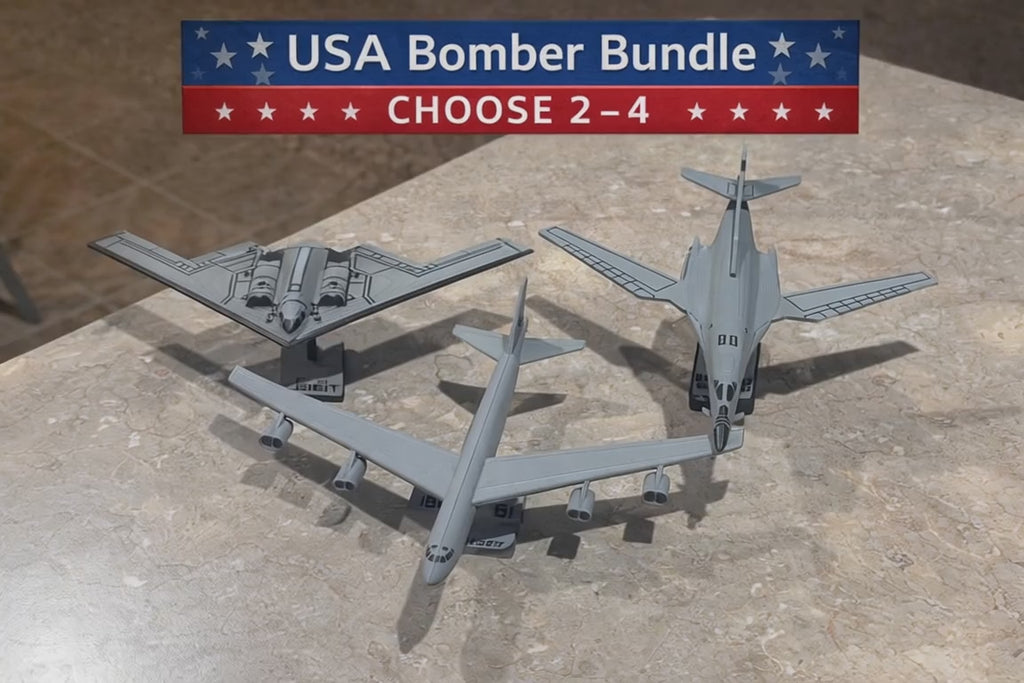 Military Bomber Aircraft Bundle 3D Printed Model Kit Set – Strategic Bomber Collection