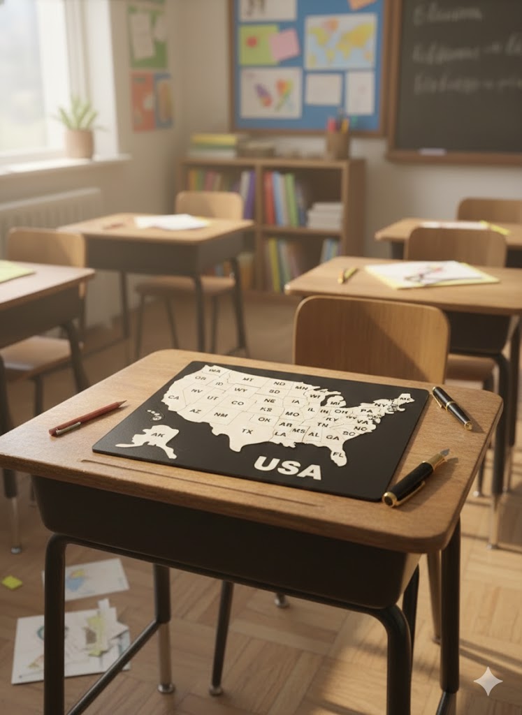 USA 50 State Puzzle Map USA 50 State Puzzle Map – 3D Printed Educational Geography Puzzle – United States Learning Board – Travel & Homeschool Activity