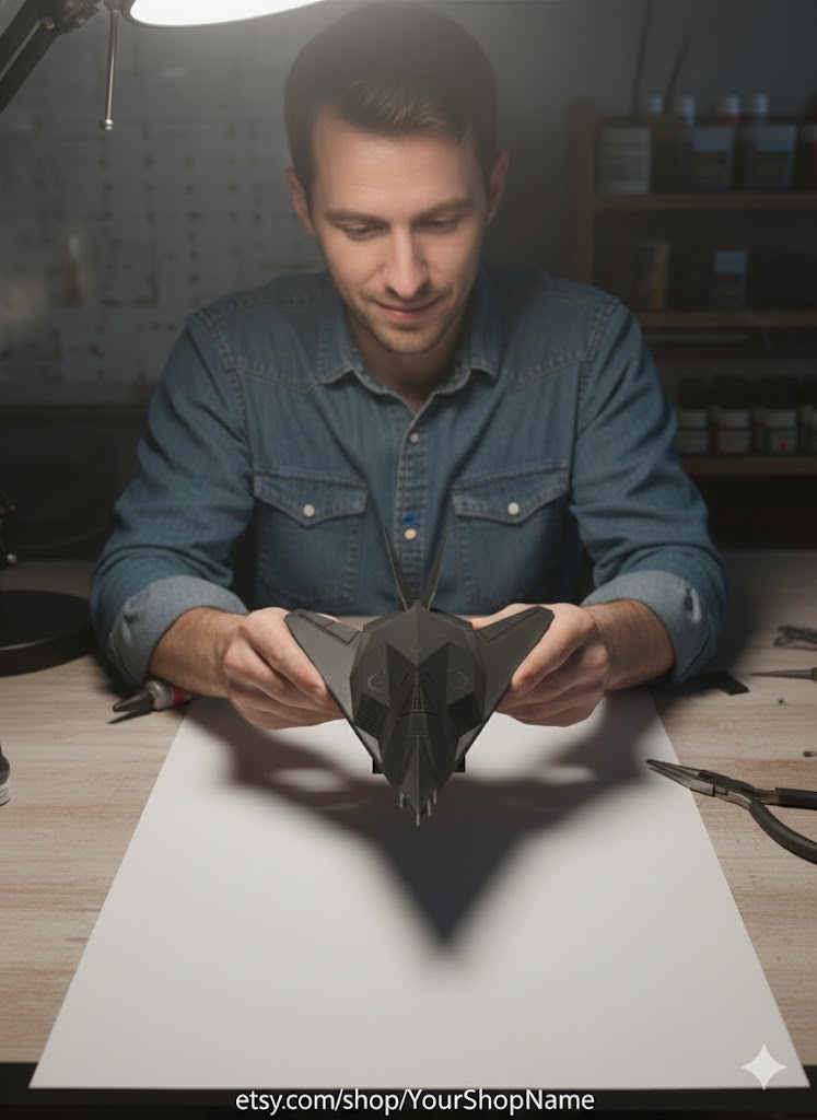 F-117 Nighthawk 3D Printed Model Kit F-117 Nighthawk 3D Printed Model Kit – Stealth Fighter Aircraft Display – Military Aviation Desk Decor – DIY Jet Build Kit