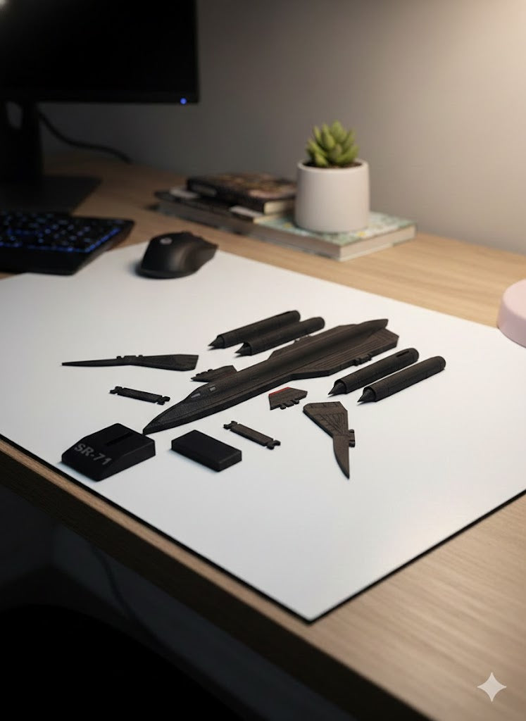 SR-71 Blackbird 3D Printed Model Kit SR-71 Blackbird 3D Printed Model Kit – Spy Plane Aircraft Display – Military Aviation DIY Build – Stealth Jet Desk Decor