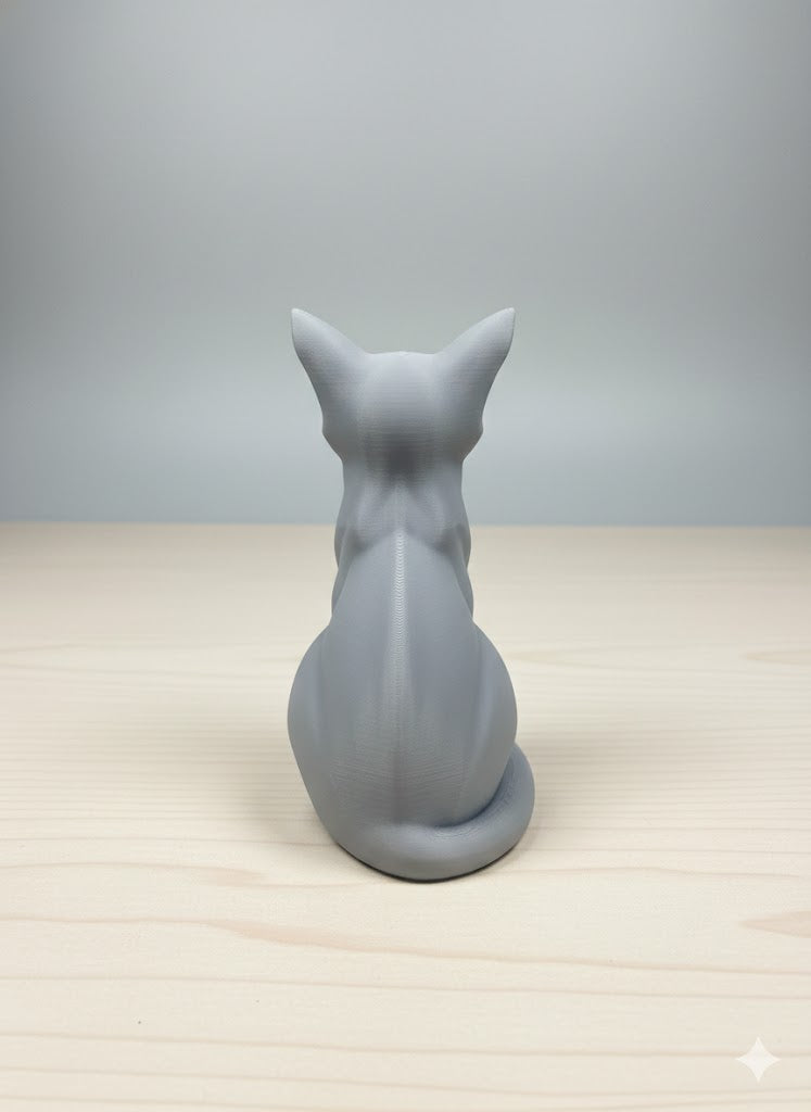Modern Minimalist Cat Statue Modern Minimalist Cat Statue – 3D Printed Cat Decor – Elegant Desk Sculpture – Cute Cat Figure – Home Office Shelf Decor