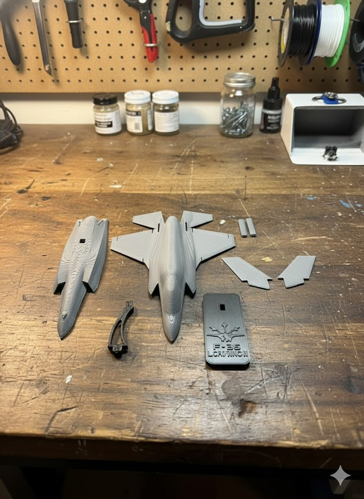 F-35 Lightning II 3D Printed Model Kit F-35 Lightning II 3D Printed Model Kit – Stealth Fighter Jet Display – Military Aircraft DIY Build – Aviation Desk Decor – Fighter Jet Model
