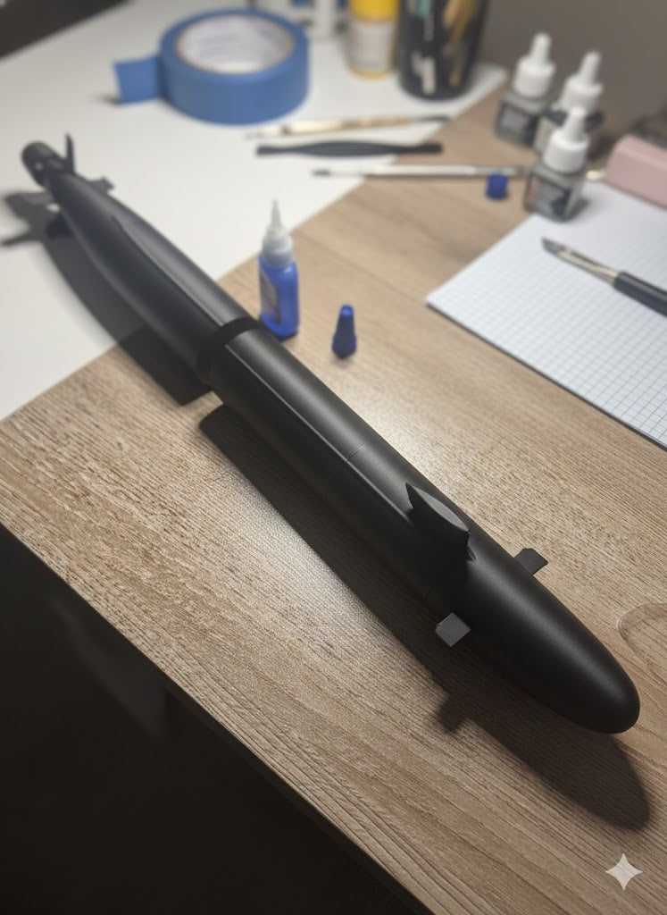 3D Printed Submarine Model Kit 3D Printed Submarine Model Kit – DIY Naval Submarine Build – Military Navy Display Model – Large 2ft Long Submarine Kit