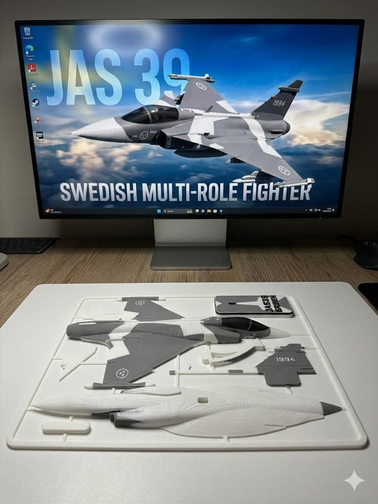 JAS 39 Gripen 3D Printed Aircraft Model Kit – Modern Fighter Jet Edition
