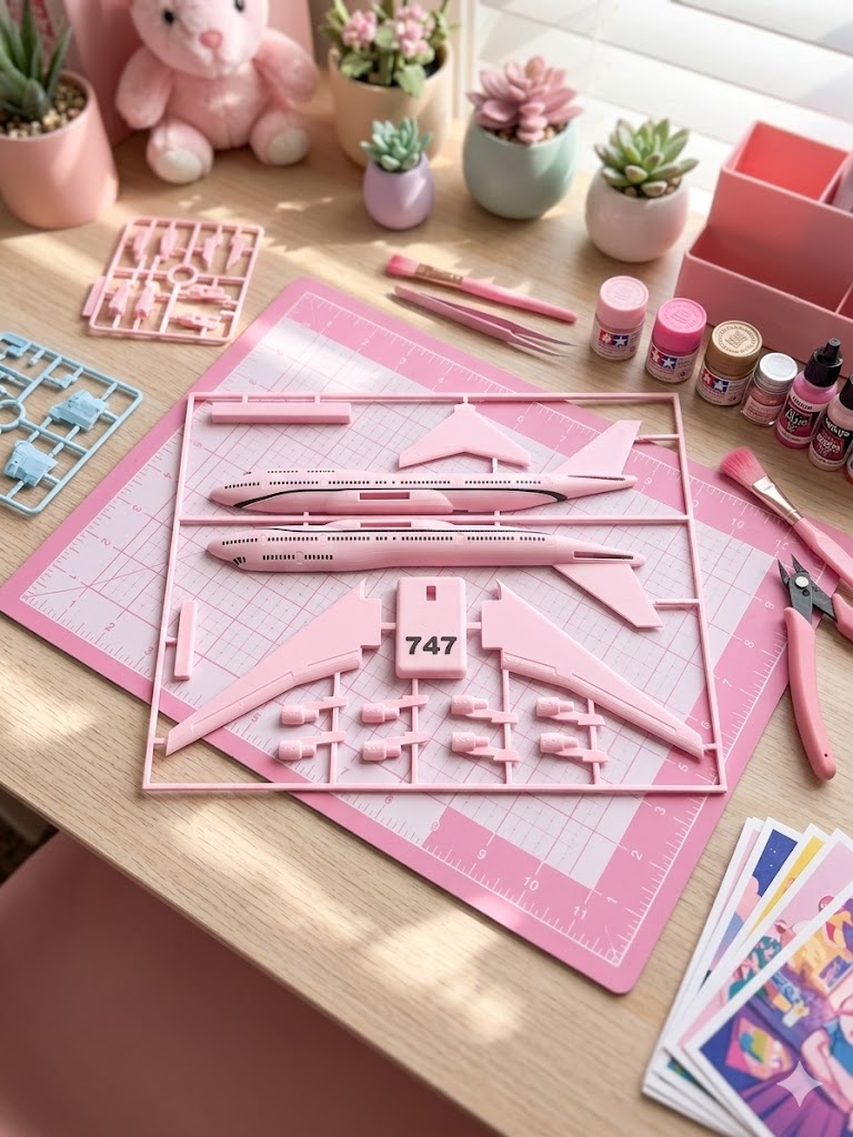 Pink Boeing 747 3D Printed Aircraft Model Kit – Cute Jumbo Jet Edition