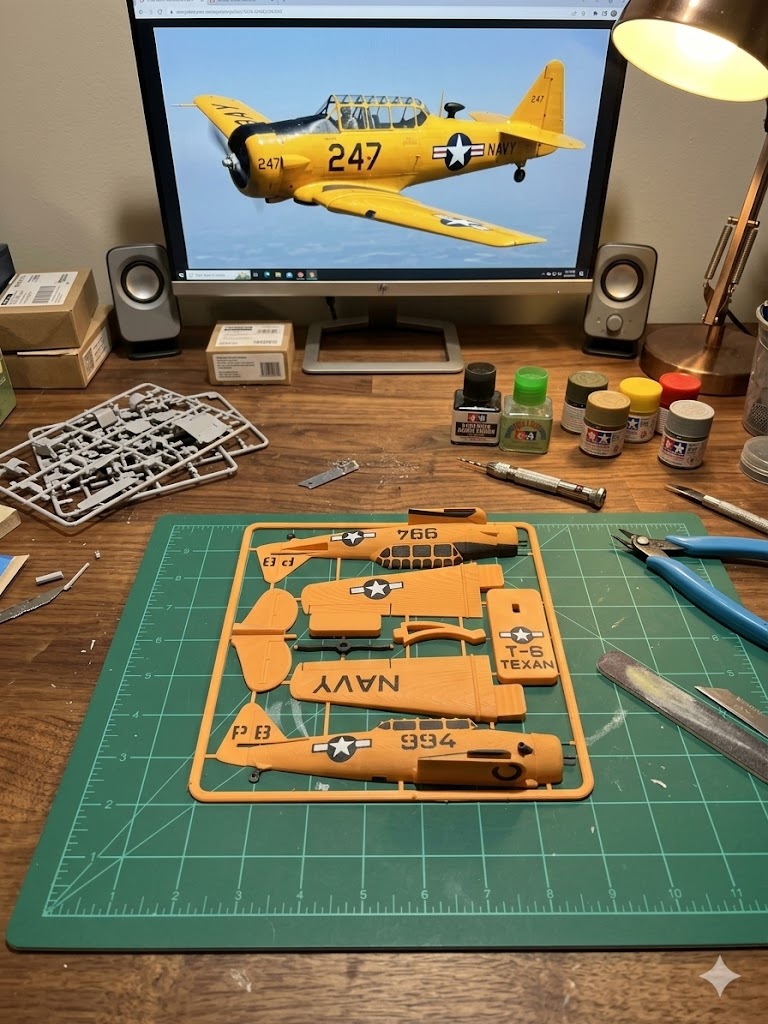 T-6 Texan 3D Printed Aircraft Model Kit – Vintage Navy Trainer Edition